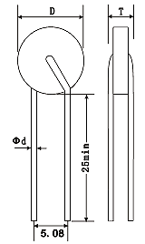 Construção leaded radial do não-revestimento do termistor do PTC das telecomunicações