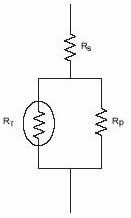 Circuito da compensação de temperatura dos termistores de NTC