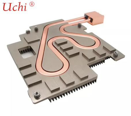 Placa de resfriamento de líquido de tubo de calor de perfil de cobre design personalizado