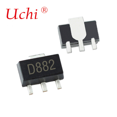 SOT-89 D882 NPN Transistores Eletrônicos Encapsulação de Energia em Plástico