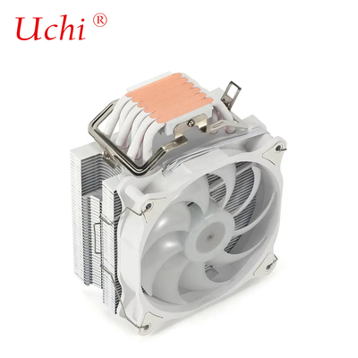 Computador de 6 tubos branco Cpu Cooler Dual Fan RGB Caldeira PC Computador