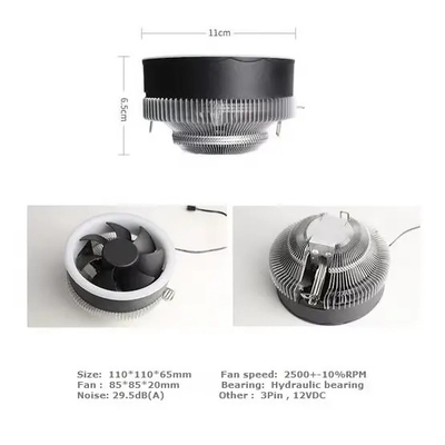 Mini CPU Cooler Alumínio Heatsink CPU Cooler Push-Down Tipo