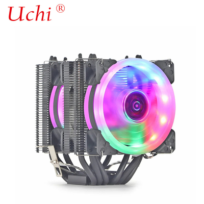 Radiador preto ventilador iluminado tubo de aquecimento de cobre Universal CPU Cooler para Intel I3 I5 I7 I9 Lga 1151 1366 1700 2011 2066 AMD AM4 AM5
