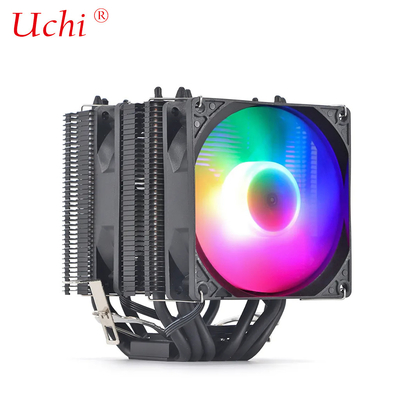 Radiador preto ventilador iluminado tubo de aquecimento de cobre Universal CPU Cooler para Intel I3 I5 I7 I9 Lga 1151 1366 1700 2011 2066 AMD AM4 AM5