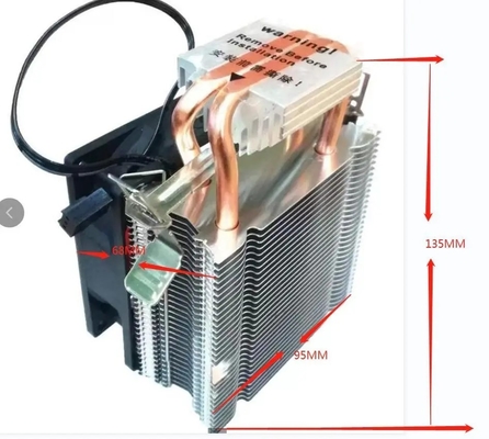 Refrigerador Cpu lateral vertical Refrigerador de 92 mm Ventilador 2 Tubo de aquecimento de cobre Para PC Computador Socket Universal AMD Intel Processador IC