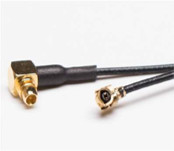 Baixa Perda 1.13mm Cabos ângulo direito MMCX macho para MHF1 UFL Cable Assembly