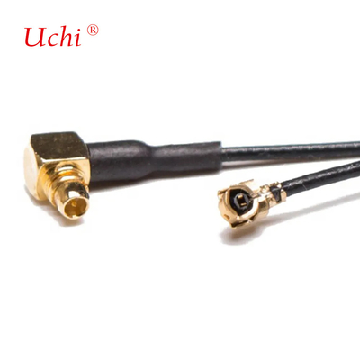 Baixa Perda 1.13mm Cabos ângulo direito MMCX macho para MHF1 UFL Cable Assembly