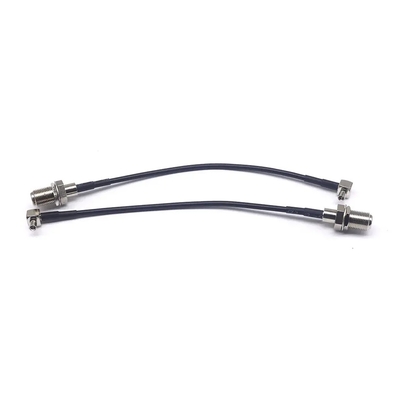CRC9JW/FK Fios de ligação coaxial de alta frequência RG174 CRC9 Macho dobrado F Fêmea 15CM Todos os fios de RF de cobre