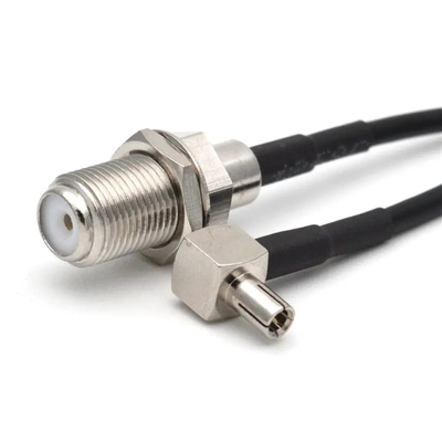 CRC9JW/FK Fios de ligação coaxial de alta frequência RG174 CRC9 Macho dobrado F Fêmea 15CM Todos os fios de RF de cobre