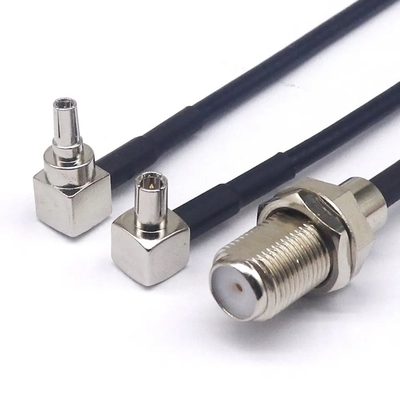CRC9JW/FK Fios de ligação coaxial de alta frequência RG174 CRC9 Macho dobrado F Fêmea 15CM Todos os fios de RF de cobre