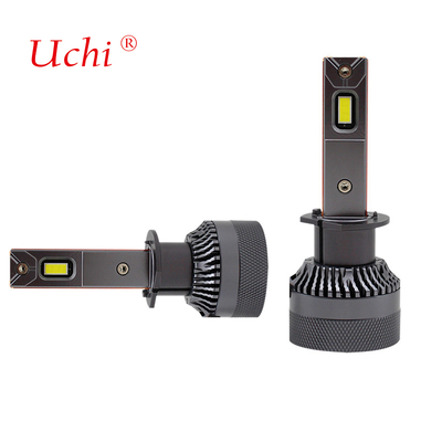 Mini Lâmpada LED de Farol de Carro de Alta Potência com Tubo Duplo de Cobre H1, Feixe Alto e Baixo