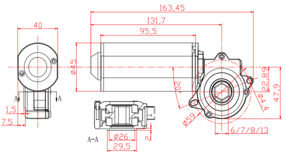 MT004 Motor elétrico de elevação de mesa Alta capacidade de carga Alta precisão
