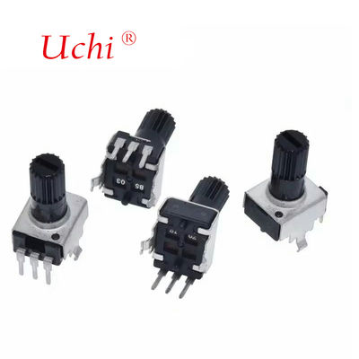 Potenciômetro rotativo de filme de carbono ajustável RV09 de volta única 10K 12,5mm