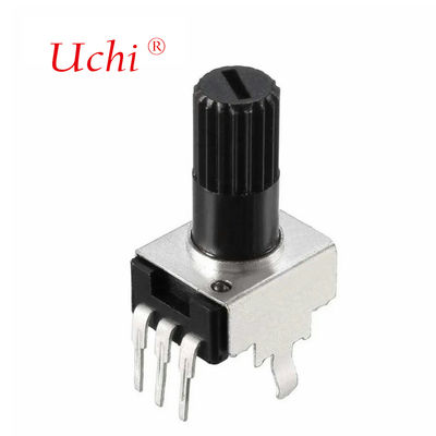 Potenciômetro rotativo de filme de carbono ajustável RV09 de volta única 10K 12,5mm