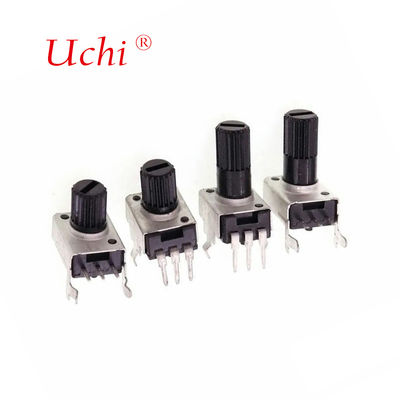 Potenciômetro rotativo de filme de carbono ajustável RV09 de volta única 10K 12,5mm