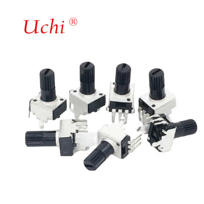 Potenciômetro rotativo de filme de carbono ajustável RV09 de volta única 10K 12,5mm