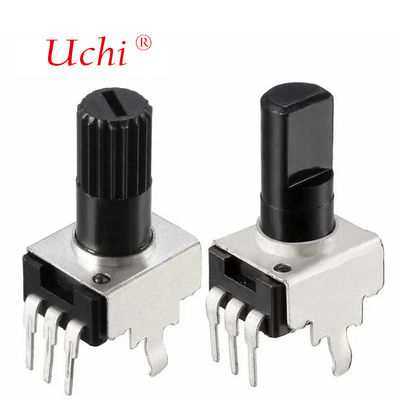 Potenciômetro rotativo de filme de carbono ajustável RV09 de volta única 10K 12,5mm