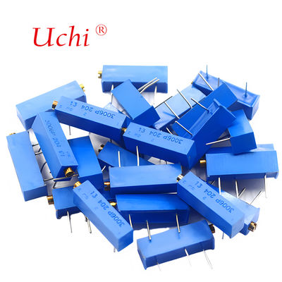 Potenciômetro de ajuste fino de metal cerâmico 3006P 205, 2m Ohm com botão, Potenciômetro ajustável de precisão multi-voltas