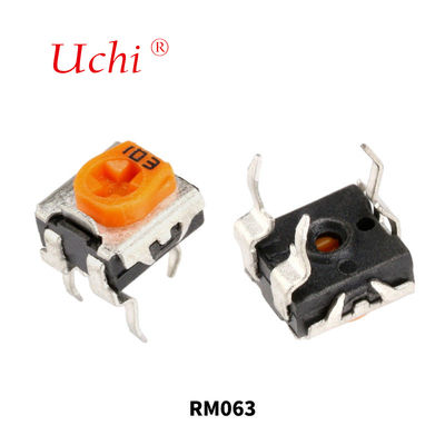 RM063 Potenciômetro Trimmer de Filme de Carbono de Volta Única Amarelo 1m Resistor Ajustável