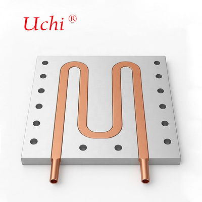 Placa de refrigeração por água de usinagem CNC Bloco de refrigeração por líquido de tubos de energia elétrica