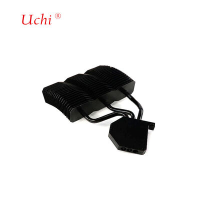 Dispensador de calor LED de alumínio preto de alta precisão