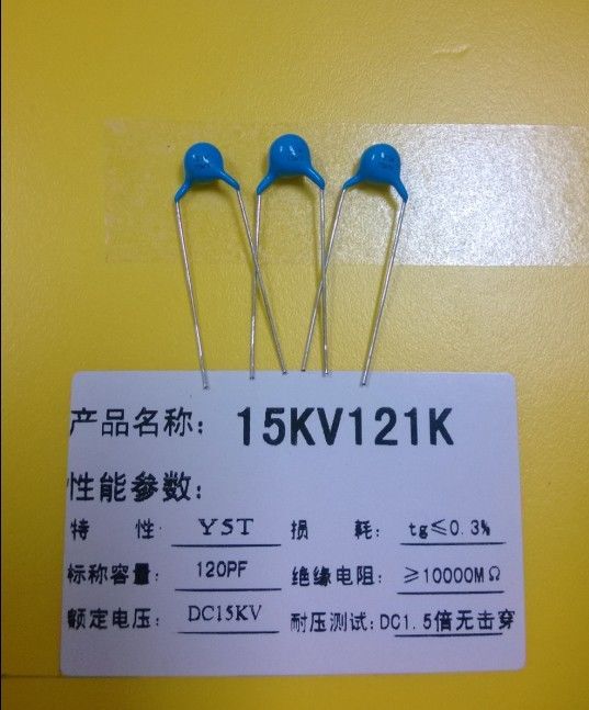capacitor cerâmico do disco da C.C. 15KV 120pF de 15KV 121K para a placa de circuito impresso