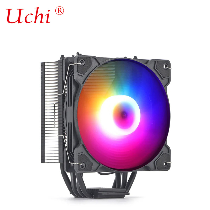Radiador preto ventilador iluminado tubo de aquecimento de cobre Universal CPU Cooler para Intel I3 I5 I7 I9 Lga 1151 1366 1700 2011 2066 AMD AM4 AM5