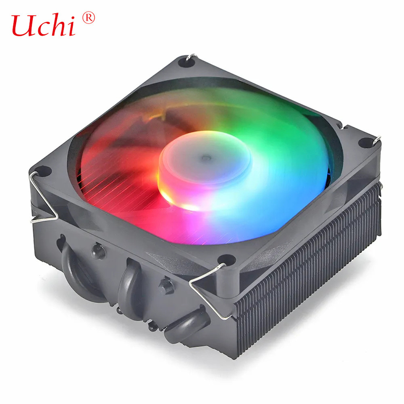Radiador de tubo de aquecimento I3 I5 I7 I9 Lga775 1150 1151 1155 1156 1700 1366 2011 AMD AM4 AM5 Universal CPU Horizontal Frio Ventilador Preto
