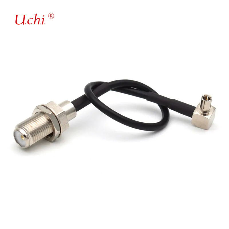 CRC9JW/FK Fios de ligação coaxial de alta frequência RG174 CRC9 Macho dobrado F Fêmea 15CM Todos os fios de RF de cobre