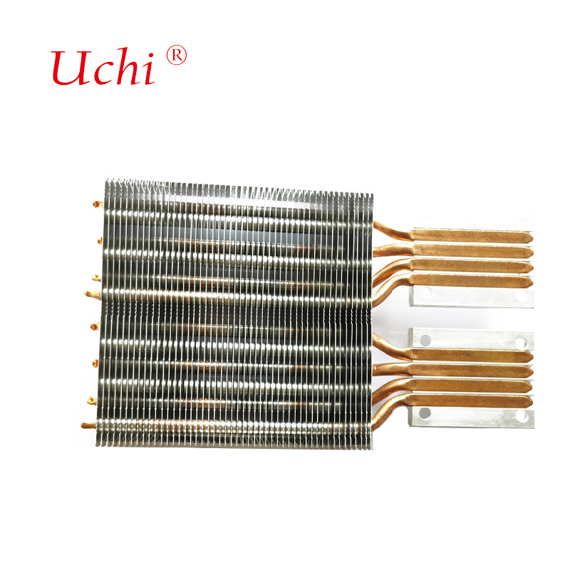 Pequeno tubo de aquecimento de alumínio-cobre PC Zipper Fin CPU Cooler para controle de temperatura eficiente