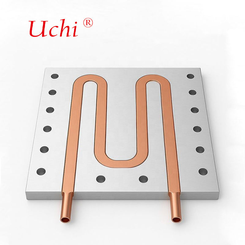 Placa de refrigeração por água de usinagem CNC Bloco de refrigeração por líquido de tubos de energia elétrica