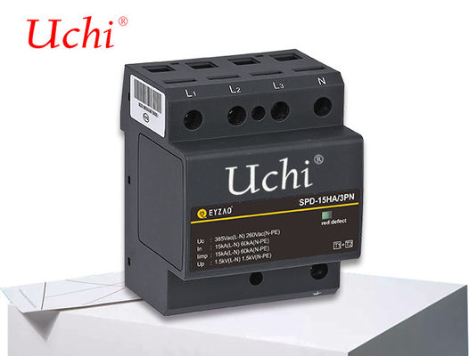 Largura de salvaguarda do SPD 15kA somente 27mm do protetor de impulso do poder do espaço da classe 1