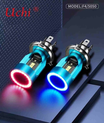 F4 Farol LED de mudança de cor de motocicleta Luz de faixa ângulo olho Farol LED
